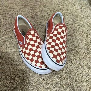 Women’s Red Checkered Vans Size 8.5
